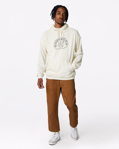 Desert Graphic Pullover Hoodie Egret, Full Body View