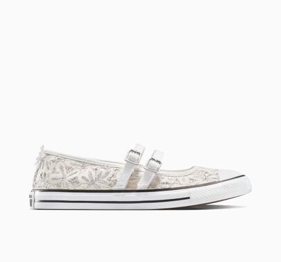 Converse Chuck Taylor All Star Dainty Mary Jane Romantic Lace Flor de plata