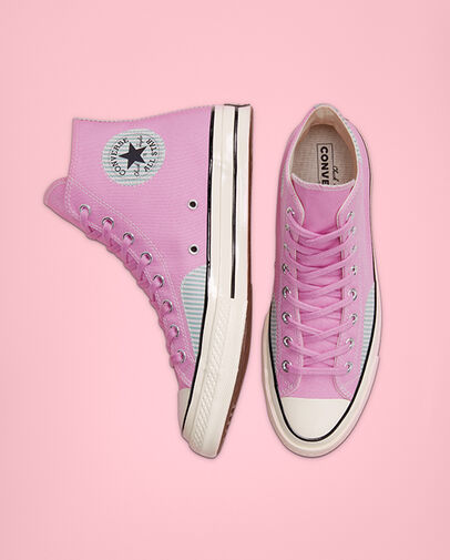 Chuck 70 Nautical Prep Peony Pink/Mineral Teal/Egret, Top and Side View