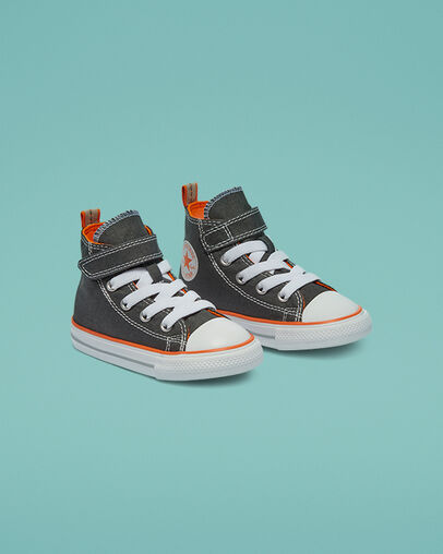 Converse Color Easy-On Chuck Taylor All Star Viento de tormenta/Naranja magma/Blanco, Angled View