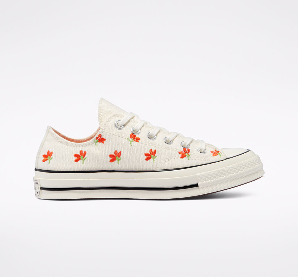 Chuck 70 Floral Egret/Bright Poppy/Black