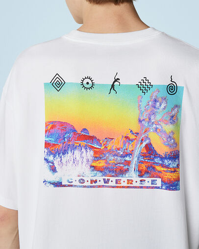 Inverted Desert Graphic T-Shirt White, Detail View