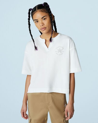 Cropped Chuck Taylor Patch T-Shirt White, Front View