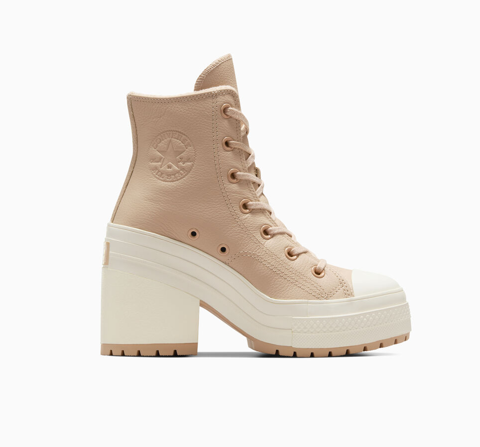 Chuck 70 De Luxe Heel Platform Weatherized Leather Piedra c&aacute;lida/Piedra c&aacute;lida/Garza