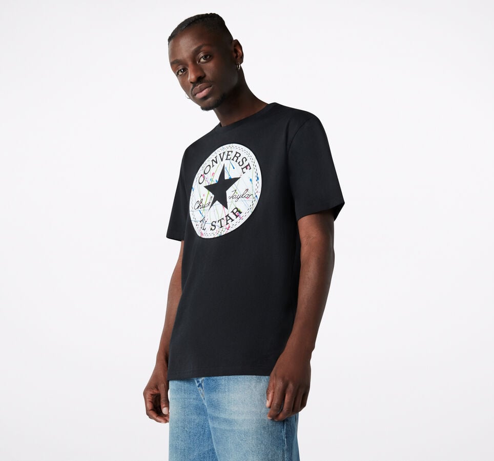 Splatter Paint Chuck Taylor Patch Short Sleeve T-Shirt Converse Black