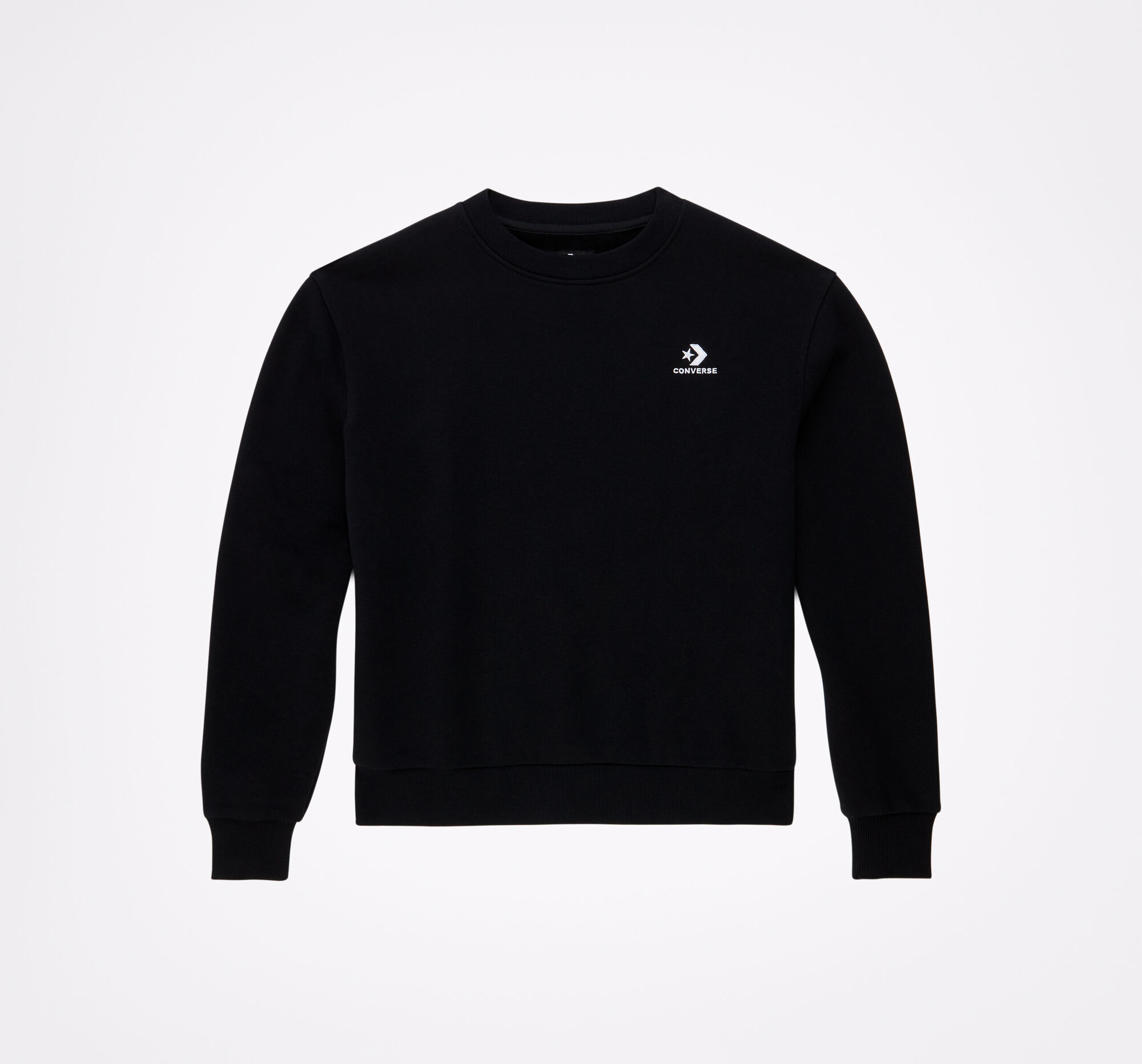 Embroidered Star Chevron Crew Neck 