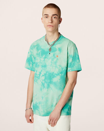 Tee-shirt Marble Cut and Sew Turquoise outremer, Front View
