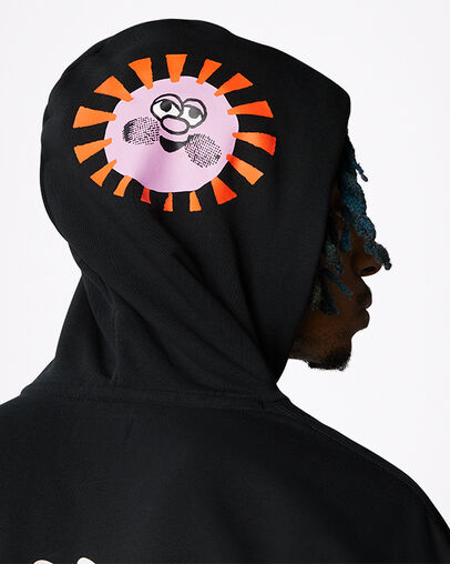 Be Nice Graphic Hoodie Converse Black, Detail View