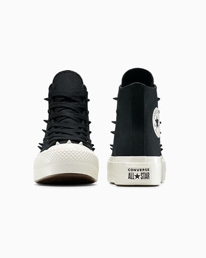 Chuck Taylor All Star Lift Platform Spikes Black/Vintage White/Black, Heel View