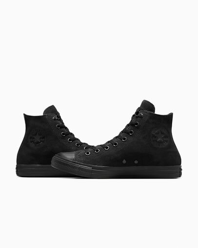 Chuck Taylor All Star Suede & Faux Fur Negro/Negro/Negro, Detail Angle View