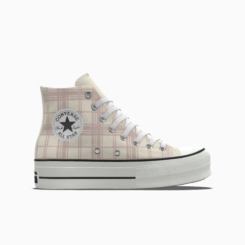 Converse Custom Chuck Taylor All Star Lift Platform By You Off White – 171209CHO24_offwhite_plaid_CP