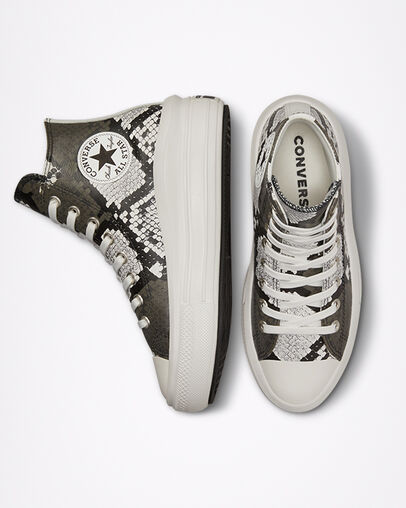 Authentic Glam Chuck Taylor All Star Move Negro/Garza/Garza, Top and Side View