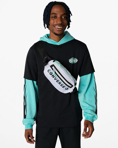 Sac &agrave; bandouli&egrave;re Color Pop Blanc/Noir/Vert prisme, Front View