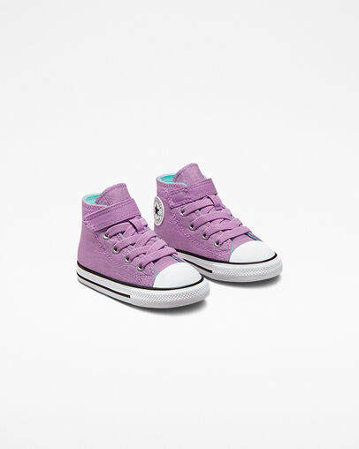 Chuck Taylor All Star Easy-On Quilted Jacquard Violet Shock/Light Aqua/White, Angled View