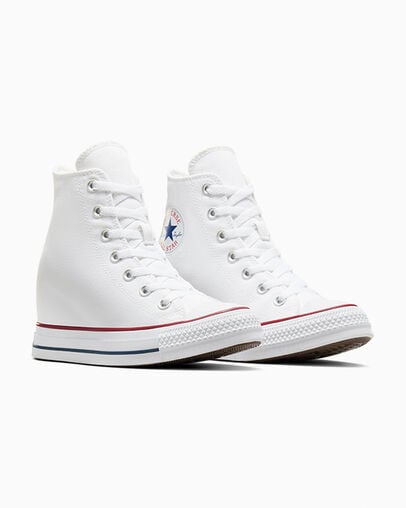Chuck Taylor All Star Wedge Platform White/Red/Navy, Top and Side View