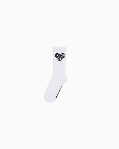 Converse Heart Logo Crew Socks Converse White, Front View