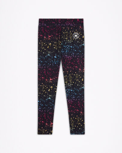 Leggings de cintura alta All-Over Print Negro, Front View