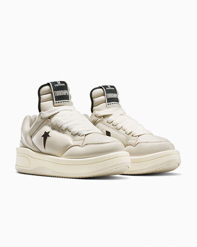 Converse x DRKSHDW TURBOWPN Pelican/Cloud Cream/Black, Top and Side View
