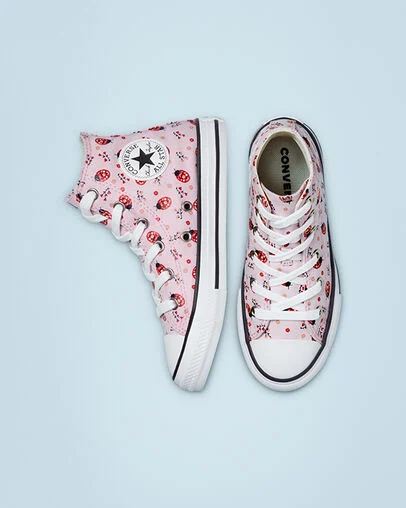 Chuck Taylor All Star Flowery Bugs Pink Foam/White/Black, Top and Side View