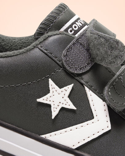 Leather Hook and Loop Star Player Carbon Grey/Mouse/White, Detail Angle View