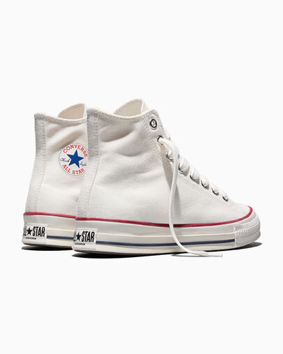 Chuck Taylor Throwback Vintage White/Blue/Red, Heel View