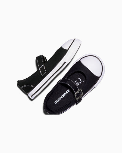 Chuck Taylor All Star Dainty Mary Jane Black/White/Black, Angled View