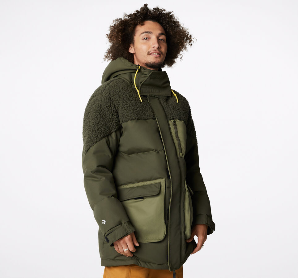 Premium Mid Down Jacket Cargo Khaki