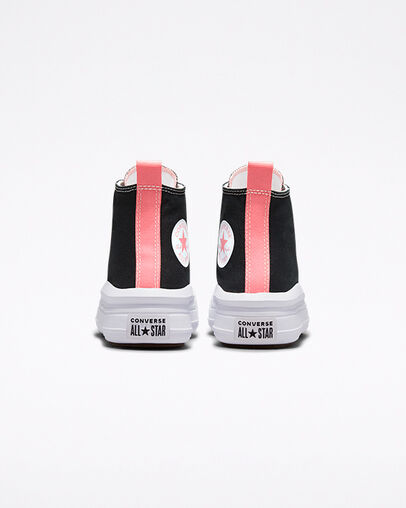 Chuck Taylor All Star Move Platform Nero/Sale rosa/Bianco, Heel View