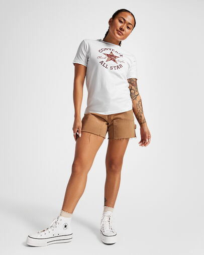 Floral Patch T-Shirt Blanco, Back View