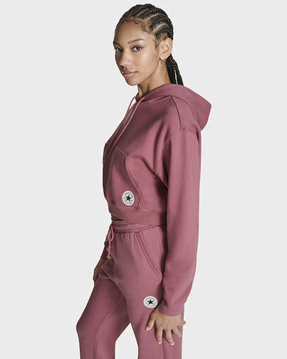 Chuck Taylor All Star Cropped Hoodie Royal Flushed, Full Body View