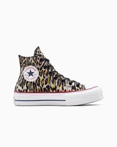 Chuck Taylor All Star Lift Platform Leopard Black/White/Red, Outer Side View