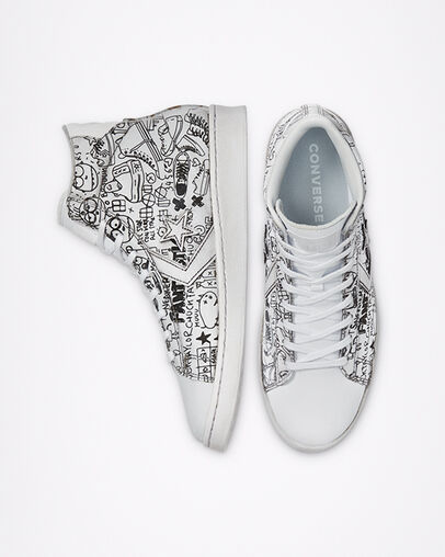 Laser Pro Leather LTD Graffiti bianco nero, Top and Side View