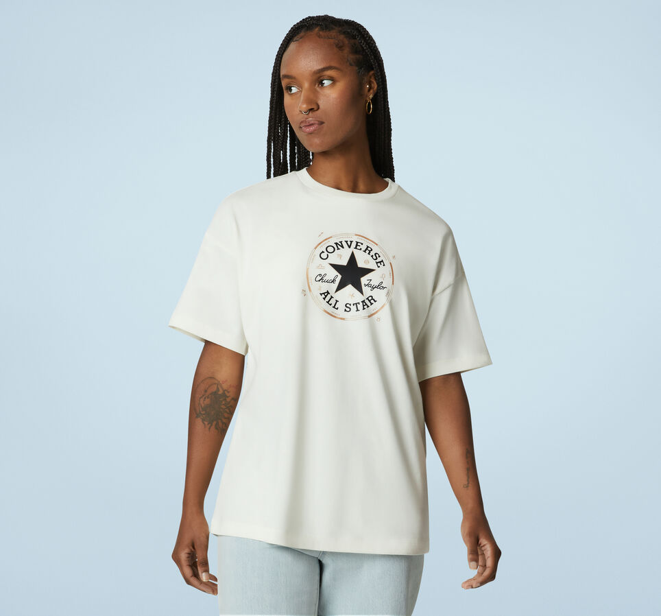 T-shirt &agrave; manches courtes, col ras du cou et coupe d&eacute;contract&eacute;e Chuck Taylor Zodiac Aigrette