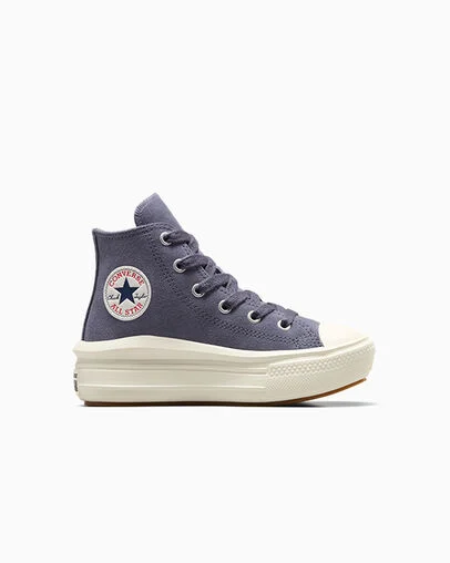 Chuck Taylor All Star Move Platform Suede Lavender Ash/Egret, Outer Side View