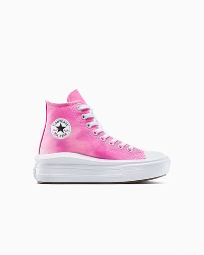 Chuck Taylor All Star Move Platform Color Splash Bianco/Fucsia caos, Outer Side View