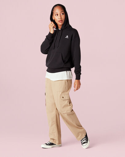 Bestickter Star Chevron Hoodie Converse Black