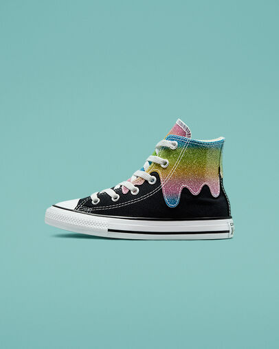 Chuck Taylor All Star Glitter Drip Black/Natural Ivory/Pink, Inner Side View