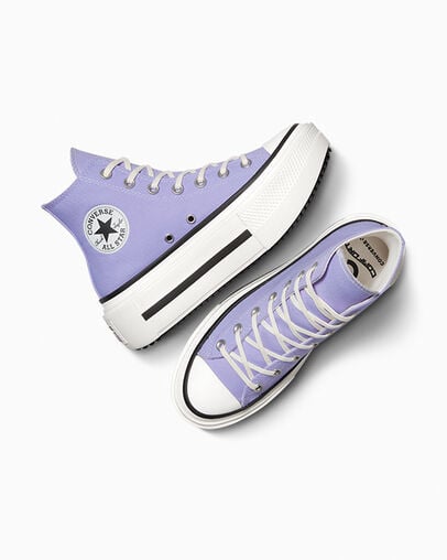 Chuck Taylor All Star Lift Double Stack Platform Canvas Violet Heat/Egret/Black, Angled View