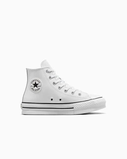 Chuck Taylor All Star Lift Platform Leather Blanco/Marfil natural/Negro, Outer Side View