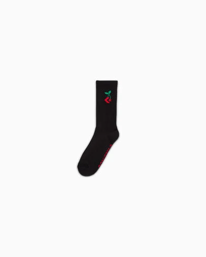 Star Chevron Cherry Crew Socks Zwart, Front View