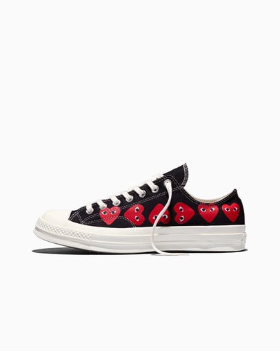 Converse x Comme des Gar&ccedil;ons PLAY Chuck 70 Multi Heart Noir/Rouge haut risque/Aigrette, Inner Side View