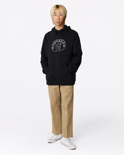 Desert Graphic Pullover Hoodie Black, Full Body View