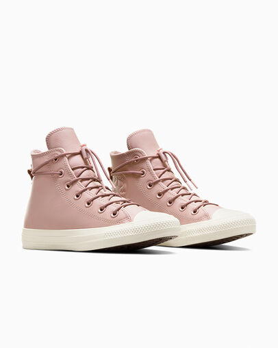 Chuck Taylor All Star Weatherized Leather Bite The Dust/Blush Hush/Egret, Top and Side View