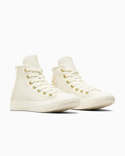 Chuck Taylor All Star Gold Egret/Egret/Gold, Top and Side View