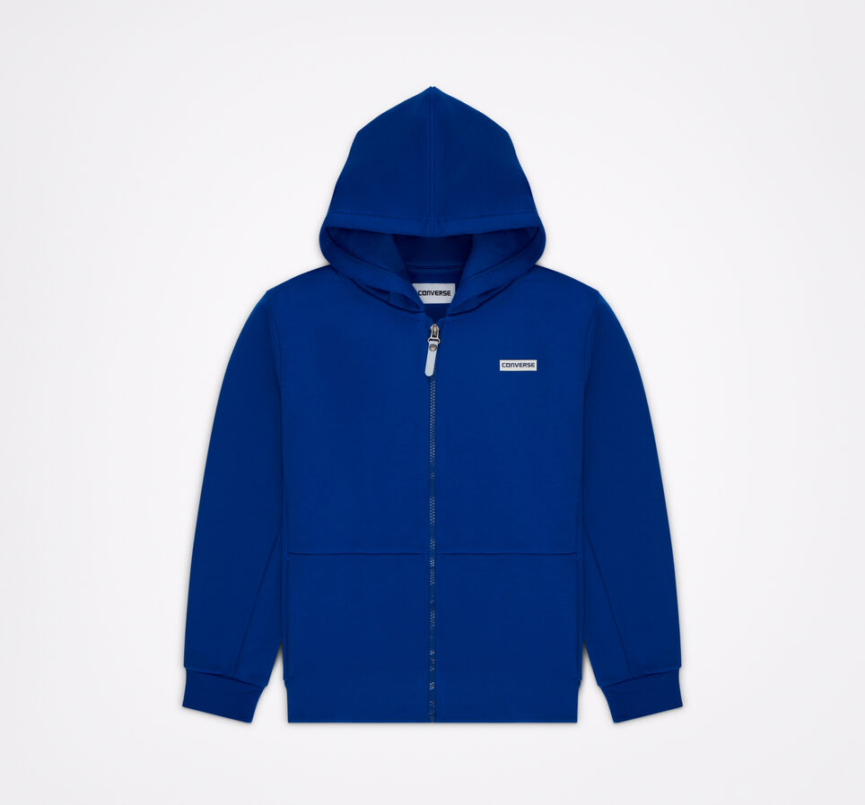 Heavyweight Hybrid Fleece Full Zip Hoodie Laser Blue