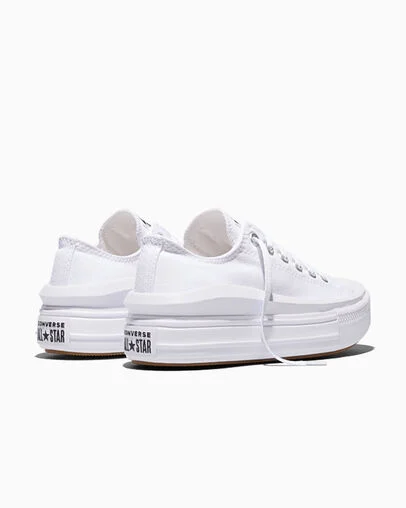 Chuck Taylor All Star Move Canvas Platform White/White/White, Heel View