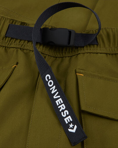 Paneled Jogger Dark Moss, Full Body View