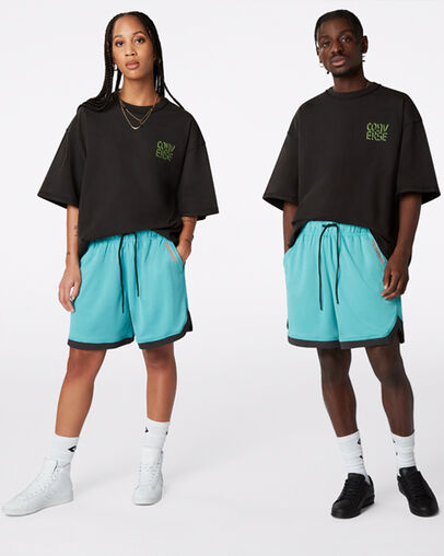 Court Lifestyle Mesh Short Harbor Teal, Full Body View