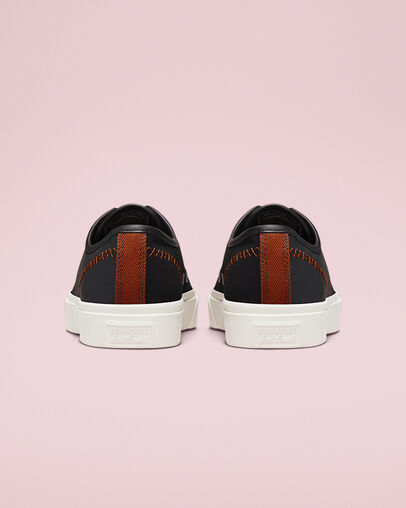 Jack Purcell Crafted Mixed Material Black/Dark Terracotta/Egret, Heel View