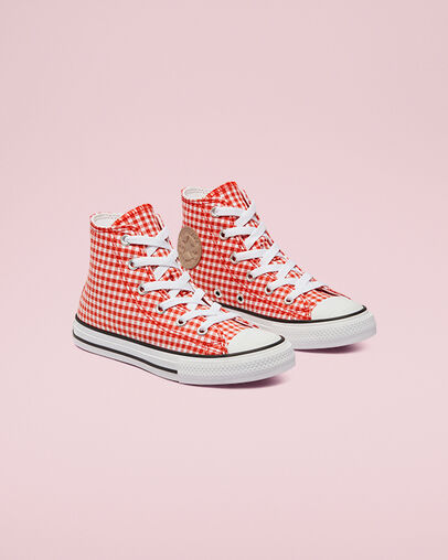 Chuck Taylor All Star Gingham Bright Poppy/White/Black, Angled View
